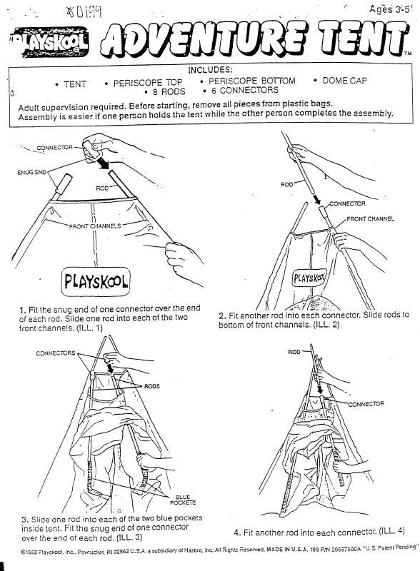 Mode d'emploi HASBRO ADVENTURE TENT