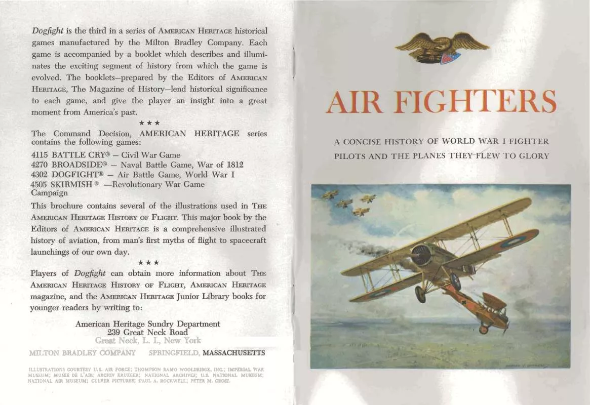 Mode d'emploi HASBRO AIR FIGHTERS GAME HISTORY WWI