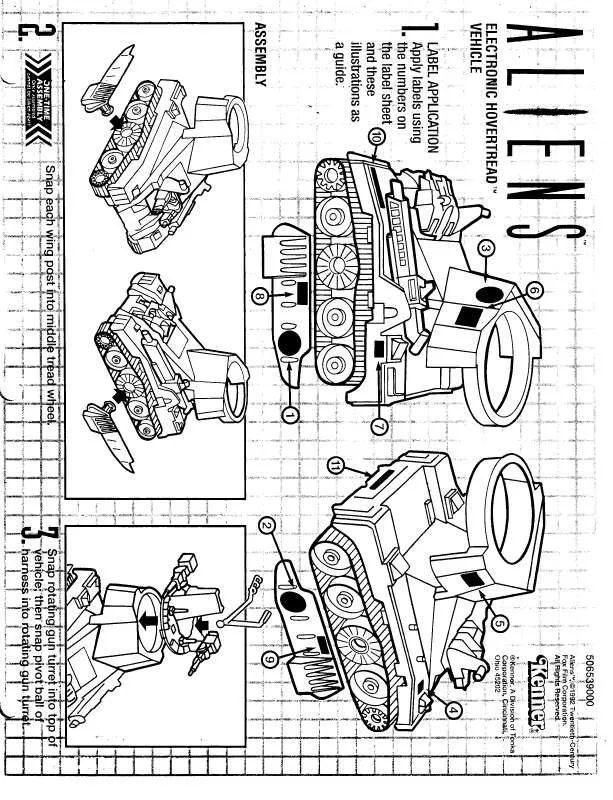 Mode d'emploi HASBRO ALIENS ELECTRONIC HOVERTREAD VEHICLE