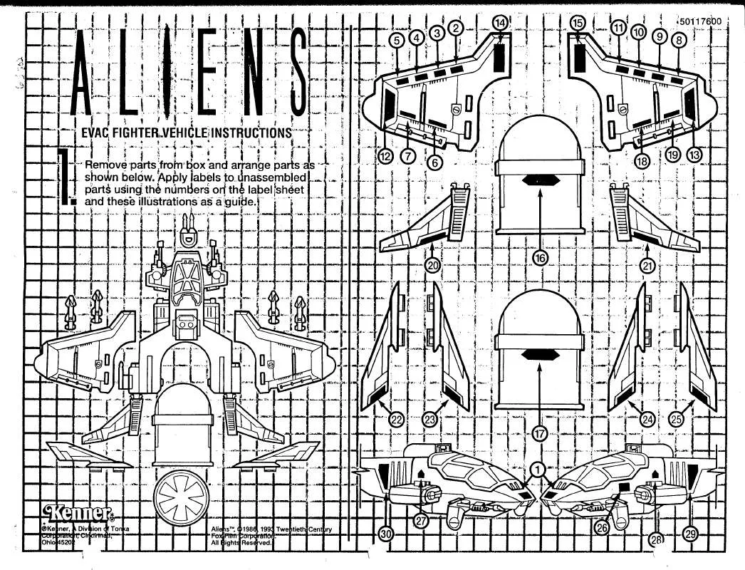 Mode d'emploi HASBRO ALIENS EVAC FIGHTER VEHICLE