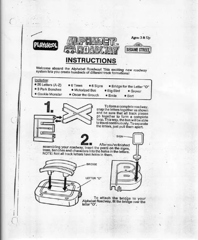 Mode d'emploi HASBRO ALPHABET ROADWAYSESAME STREET