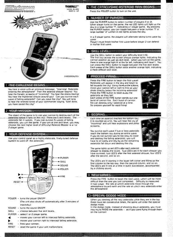 Mode d'emploi HASBRO ASTEROID BLASTER