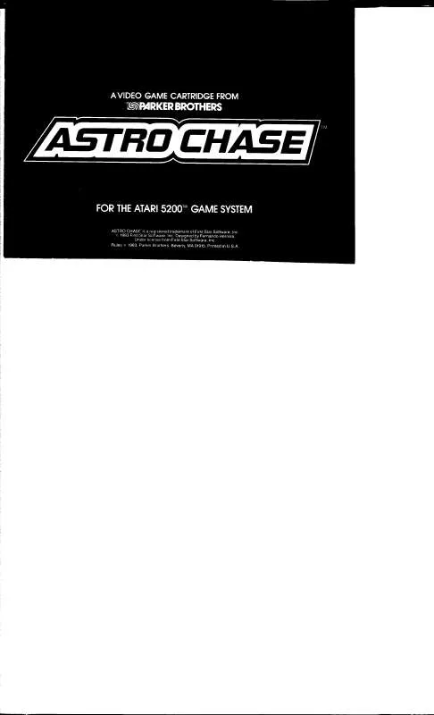 Mode d'emploi HASBRO ASTROCHASE FOR THE ATARI 5200 SYSTEM