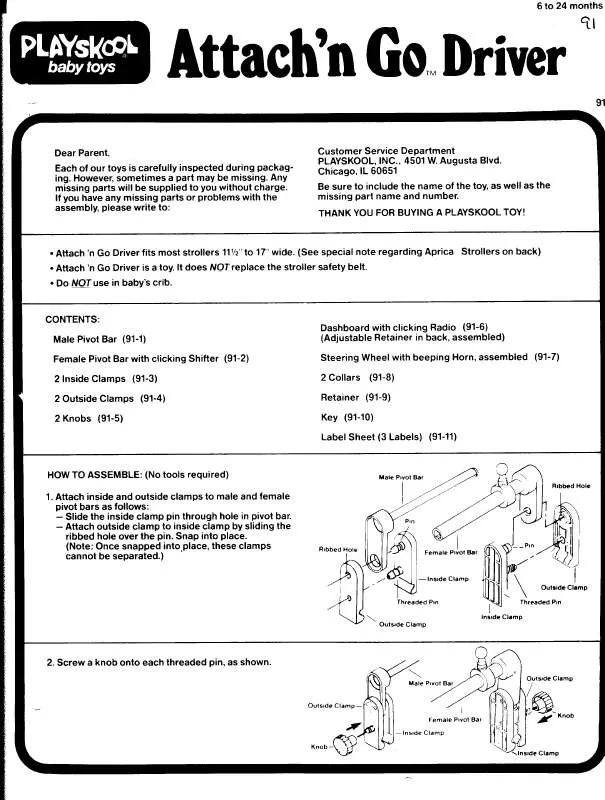 Mode d'emploi HASBRO ATTACH N GO DRIVER