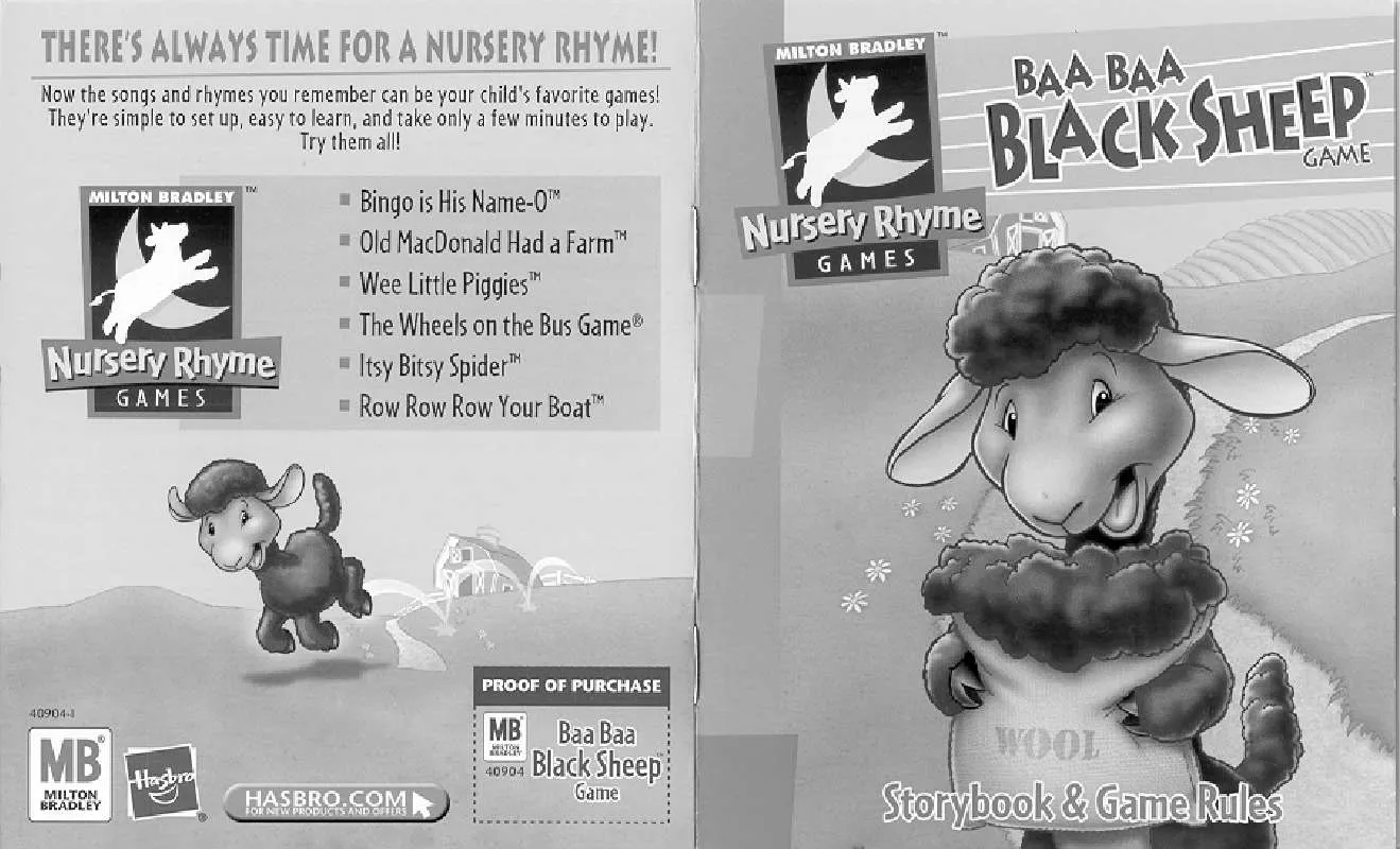 Mode d'emploi HASBRO BAA BAA BLACK SHEEP NURSERY RHYME GAME