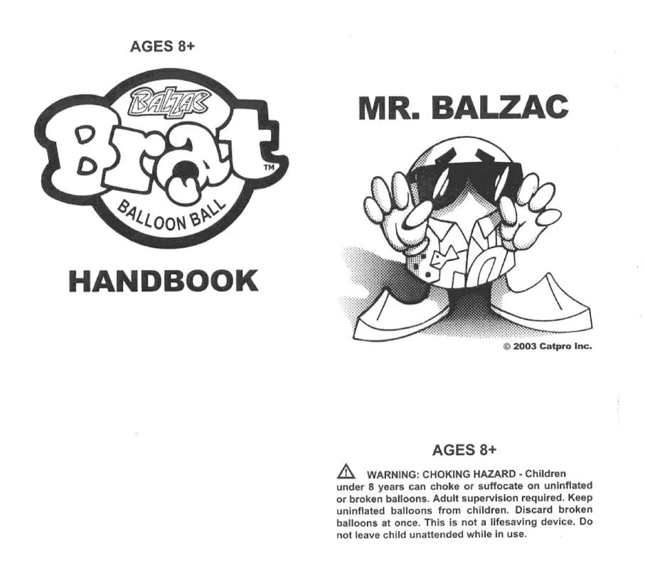 Mode d'emploi HASBRO BALZAC BRAT BALLOON BALL 2003