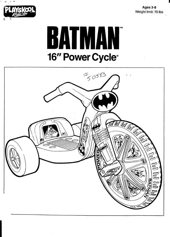 Mode d'emploi HASBRO BATMAN 16 INCH POWER CYCLE