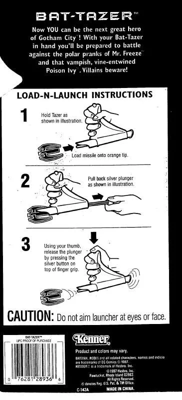 Mode d'emploi HASBRO BATMAN AND ROBIN BAT TAZER