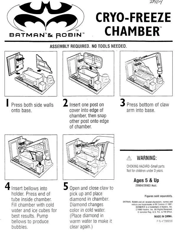 Mode d'emploi HASBRO BATMAN AND ROBIN CRYO FREEZE CHAMBER