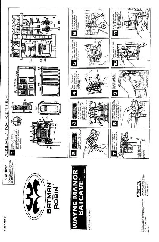 Mode d'emploi HASBRO BATMAN AND ROBIN WAYNE MANOR BATCAVE PLAYSET