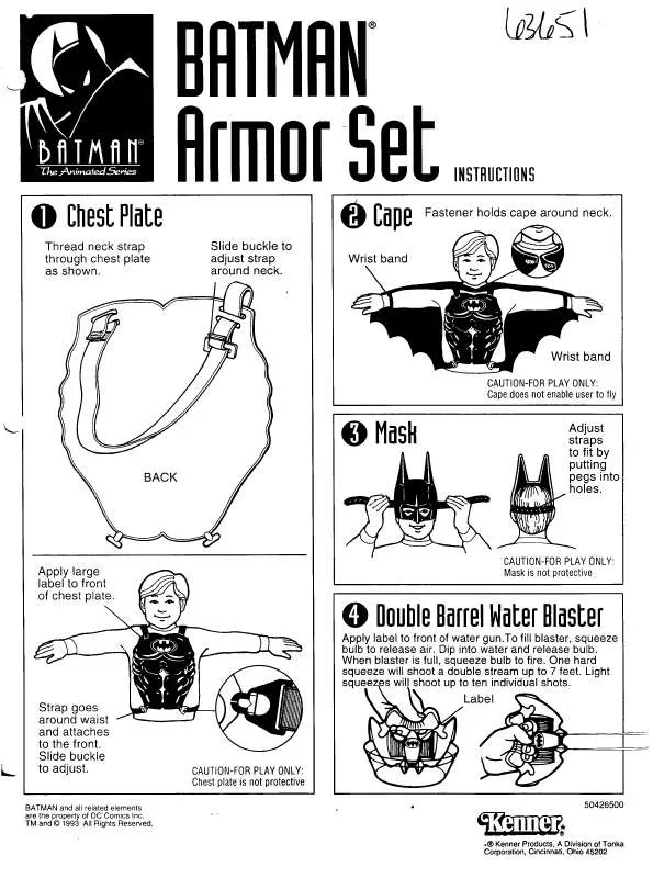 Mode d'emploi HASBRO BATMAN ANIMATED ARMOR SET