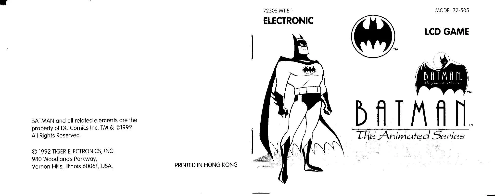 Mode d'emploi HASBRO BATMAN ANIMATED ELECTRONIC LCD GAME