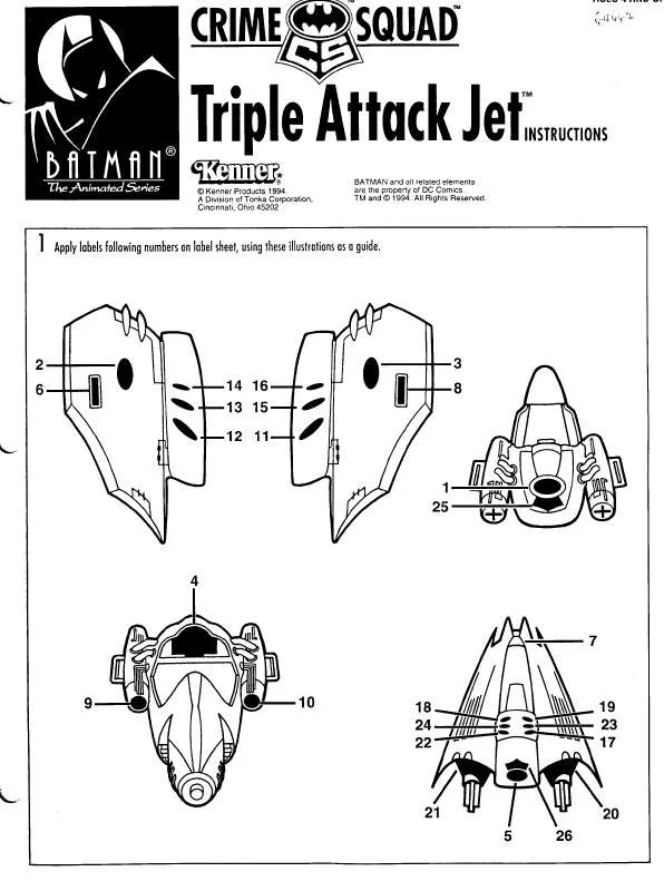 Mode d'emploi HASBRO BATMAN ANIMATED TRIPLE ATTACK JET