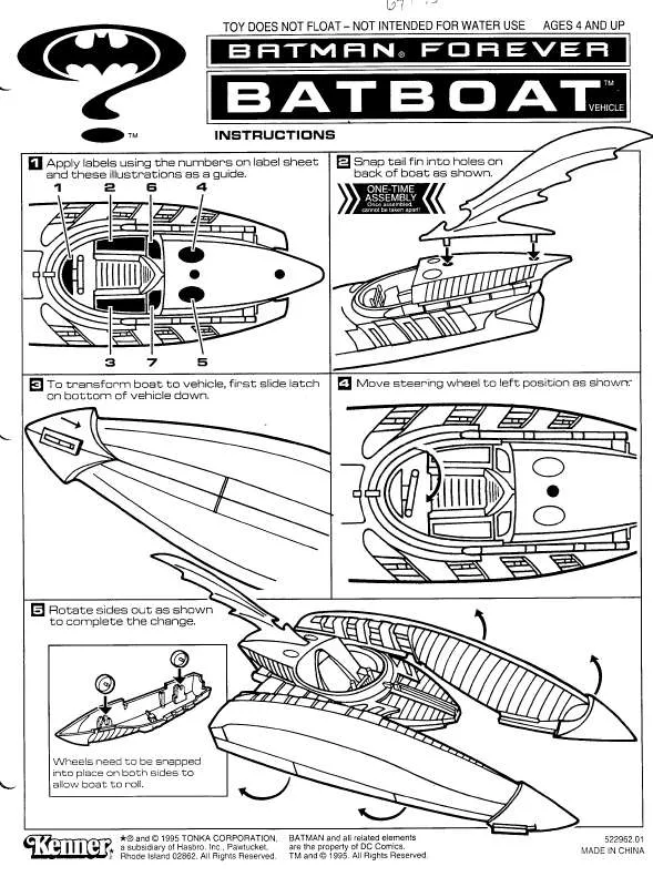 Mode d'emploi HASBRO BATMAN FOREVER BATBOAT