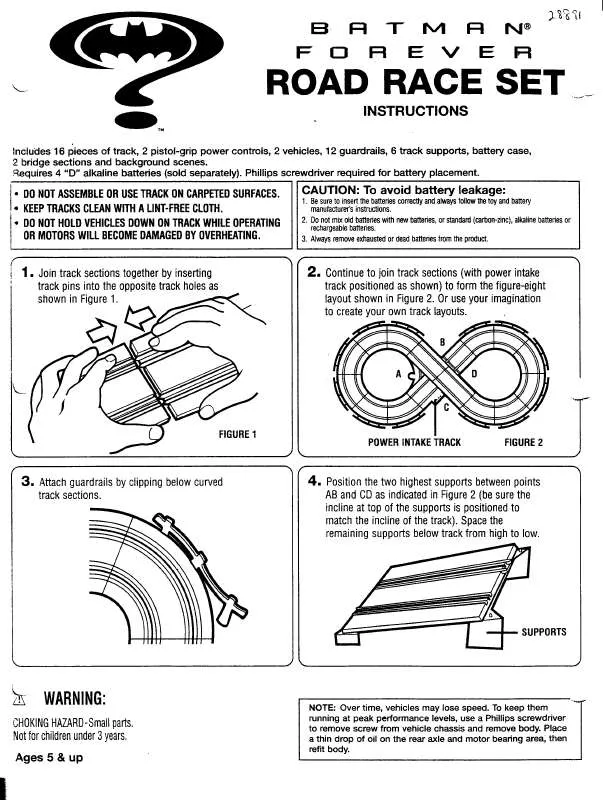 Mode d'emploi HASBRO BATMAN FOREVER ROAD RACE SET