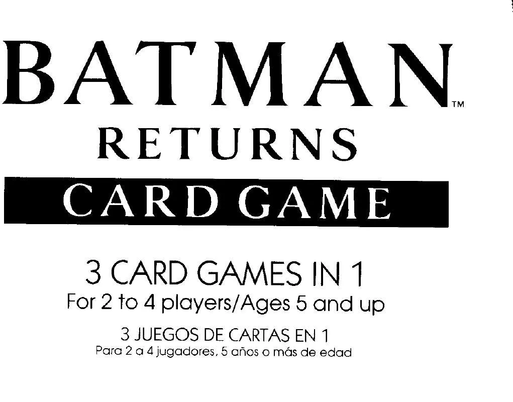 Mode d'emploi HASBRO BATMAN RETURNS CARD GAME ENGLISH