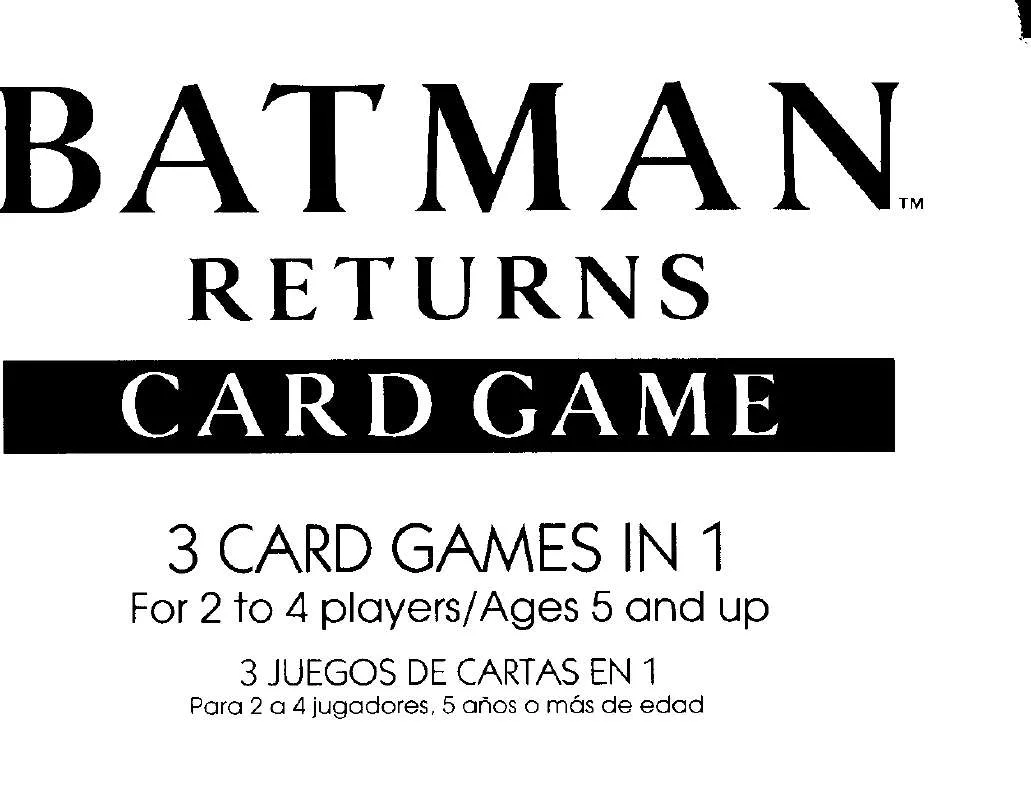 Mode d'emploi HASBRO BATMAN RETURNS CARD GAME SPANISH