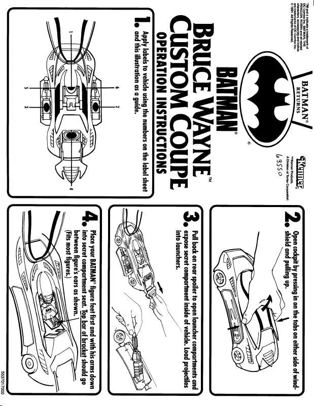 Mode d'emploi HASBRO BATMAN RETURNS-BRUCE WAYNE CUSTOM COUPE