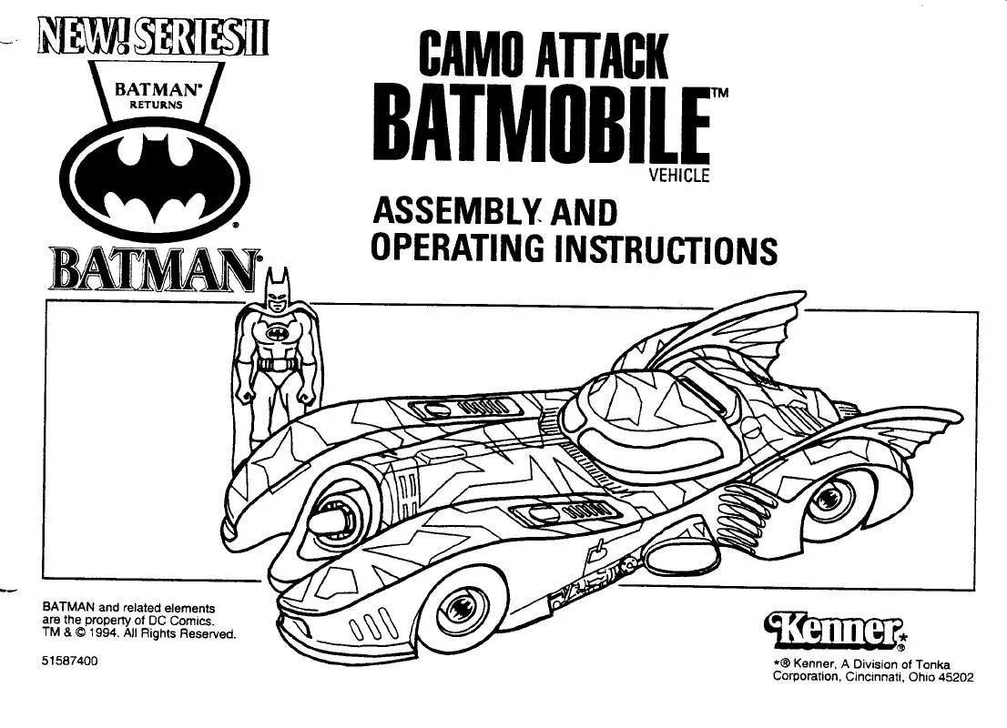 Mode d'emploi HASBRO BATMAN RETURNS-CAMOATTACK BATMOBILE