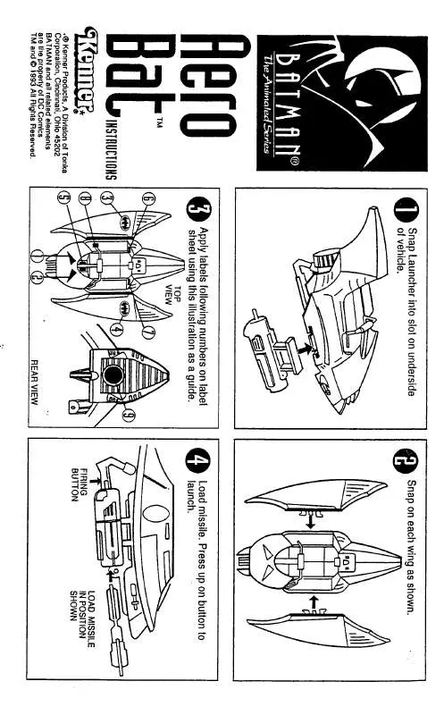 Mode d'emploi HASBRO BATMAN-ANIMATE-AEROBAT