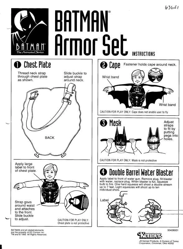 Mode d'emploi HASBRO BATMAN-ANIMATED-BATMAN ARMOR SET