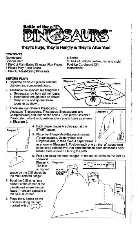 Mode d'emploi HASBRO BATTLE OF THE DINOSAURS