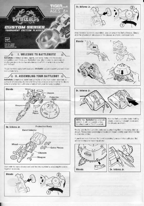 Mode d'emploi HASBRO BATTLEBOTS BLEN-DR PLAYSET CUSTOME TOURNAMENT PLAYSET