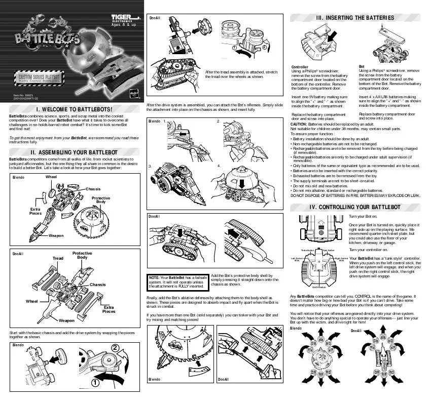 Mode d'emploi HASBRO BATTLEBOTS CUSTOM PLAYSET