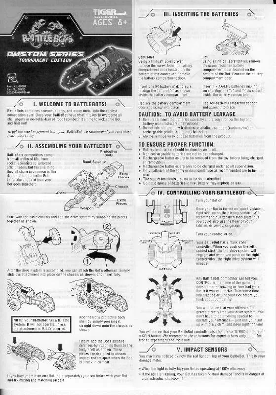 Mode d'emploi HASBRO BATTLEBOTS MINION RC CUSTOM TOURNAMENT EDITION