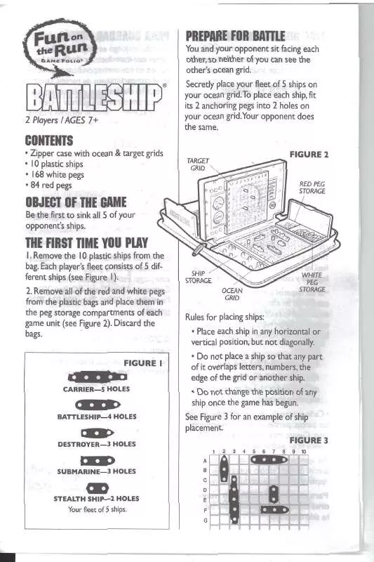 Mode d'emploi HASBRO BATTLESHIP FOLIO