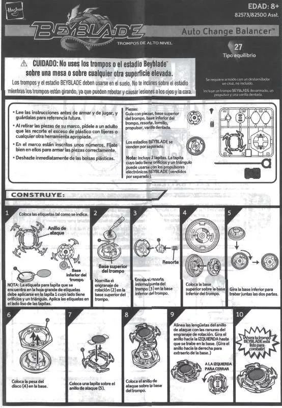 Mode d'emploi HASBRO BEYBLADE AUTO CHANGE BALANCER SPANISH