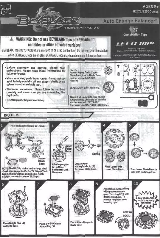 Mode d'emploi HASBRO BEYBLADE AUTO CHANGE BALANCER