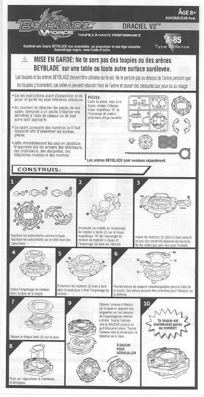 Mode d'emploi HASBRO BEYBLADE DRACIEL V2 FRENCH