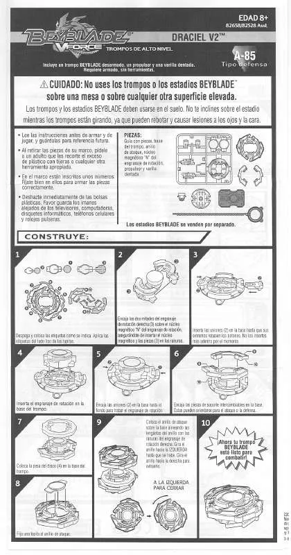 Mode d'emploi HASBRO BEYBLADE DRACIEL V2 SPANISH