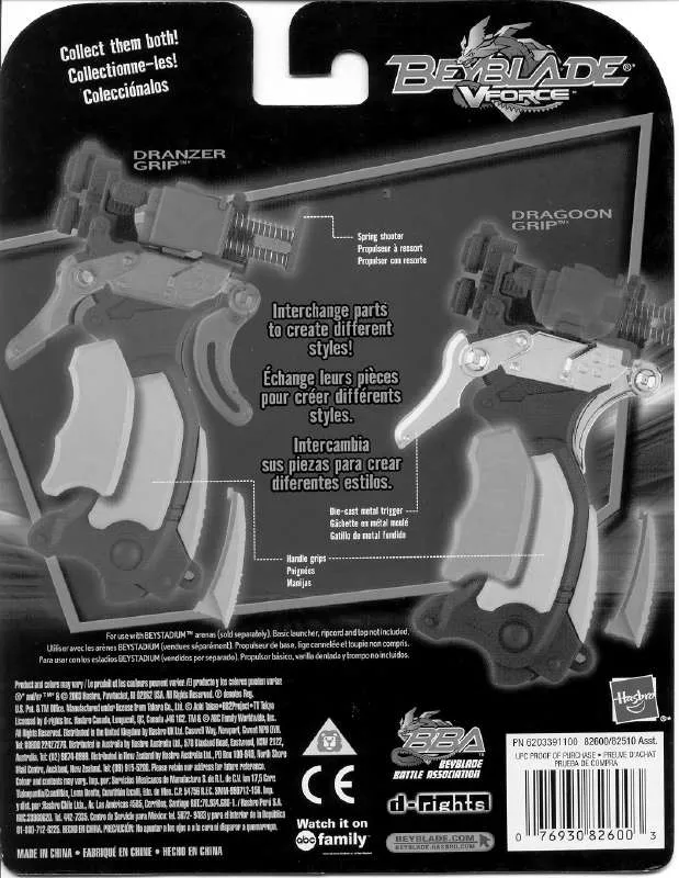 Mode d'emploi HASBRO BEYBLADE DRAGOON GRIP