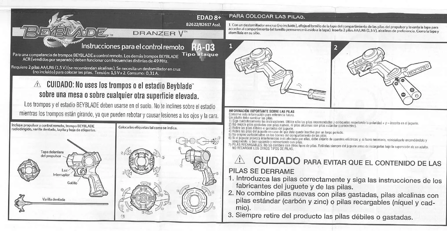 Mode d'emploi HASBRO BEYBLADE DRANZER V RC SPANISH