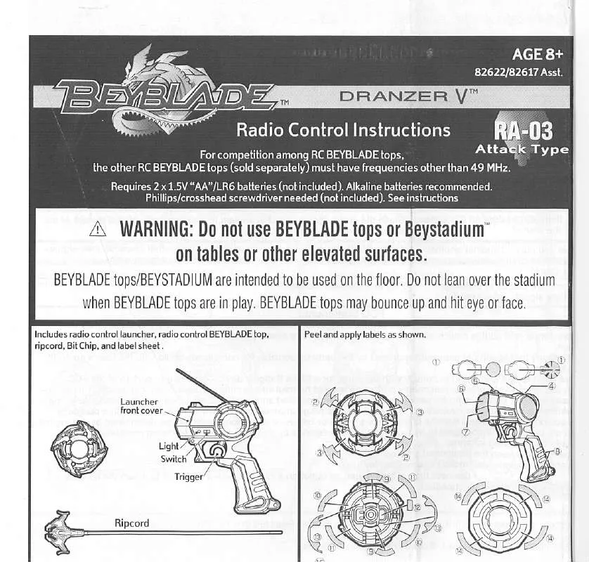 Mode d'emploi HASBRO BEYBLADE DRANZER V RC