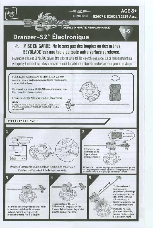 Mode d'emploi HASBRO BEYBLADE ELECTRONIC DRAZNER-S2 FRENCH