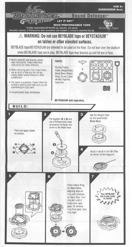 Mode d'emploi HASBRO BEYBLADE GREVOLUTION BOUND DEFENSER 23