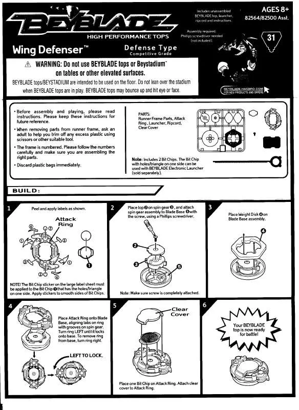 Mode d'emploi HASBRO BEYBLADE WING DEFENSER