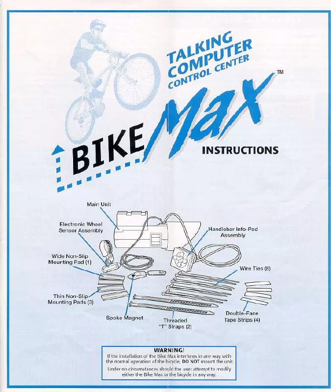 Mode d'emploi HASBRO BIKE MAX