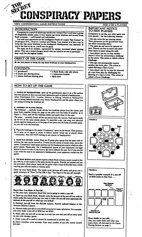 Mode d'emploi HASBRO CONSPIRACY PAPERS