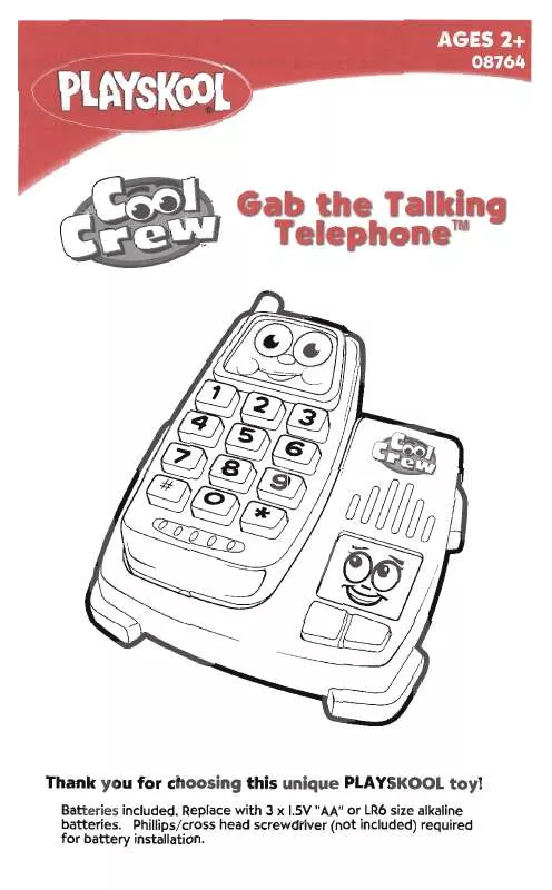 Mode d'emploi HASBRO COOL CREW GAB THE TALKING TELEPHONE