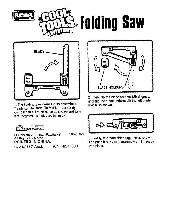 Mode d'emploi HASBRO COOL TOOLS FOLDING SAW