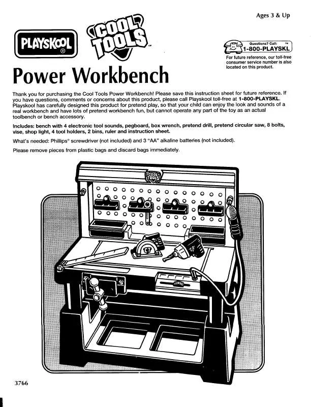 Mode d'emploi HASBRO COOL TOOLS POWER WORKBENCH