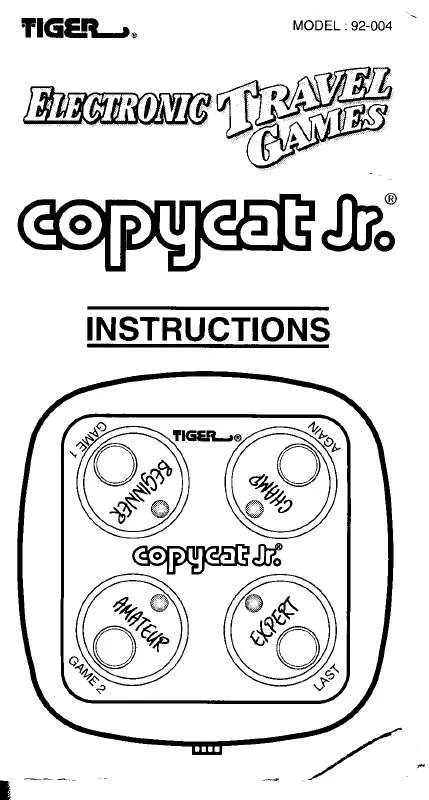 Mode d'emploi HASBRO COPYCAT JR ELECTRONIC TRAVEL