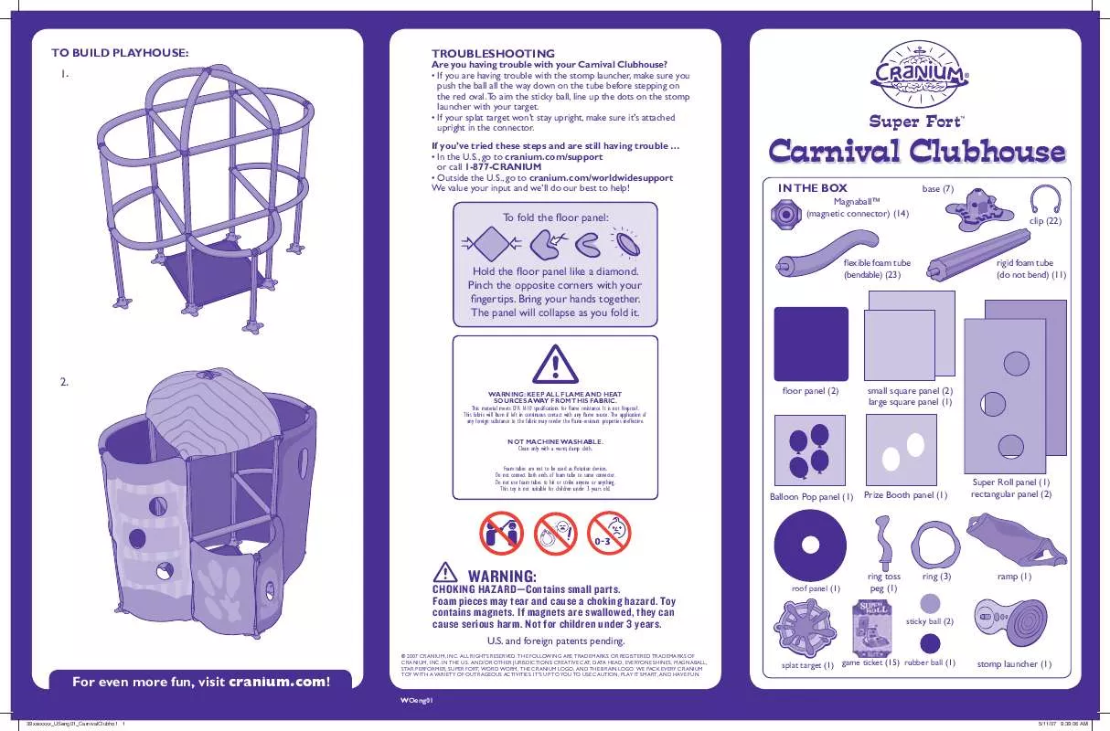 Mode d'emploi HASBRO CRANIUM CARNIVAL CLUBHOUSE