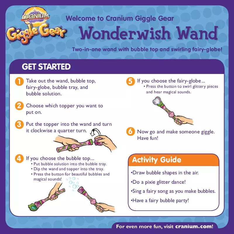 Mode d'emploi HASBRO CRANIUM GIGGLE GEAR WONDERWISH WAND