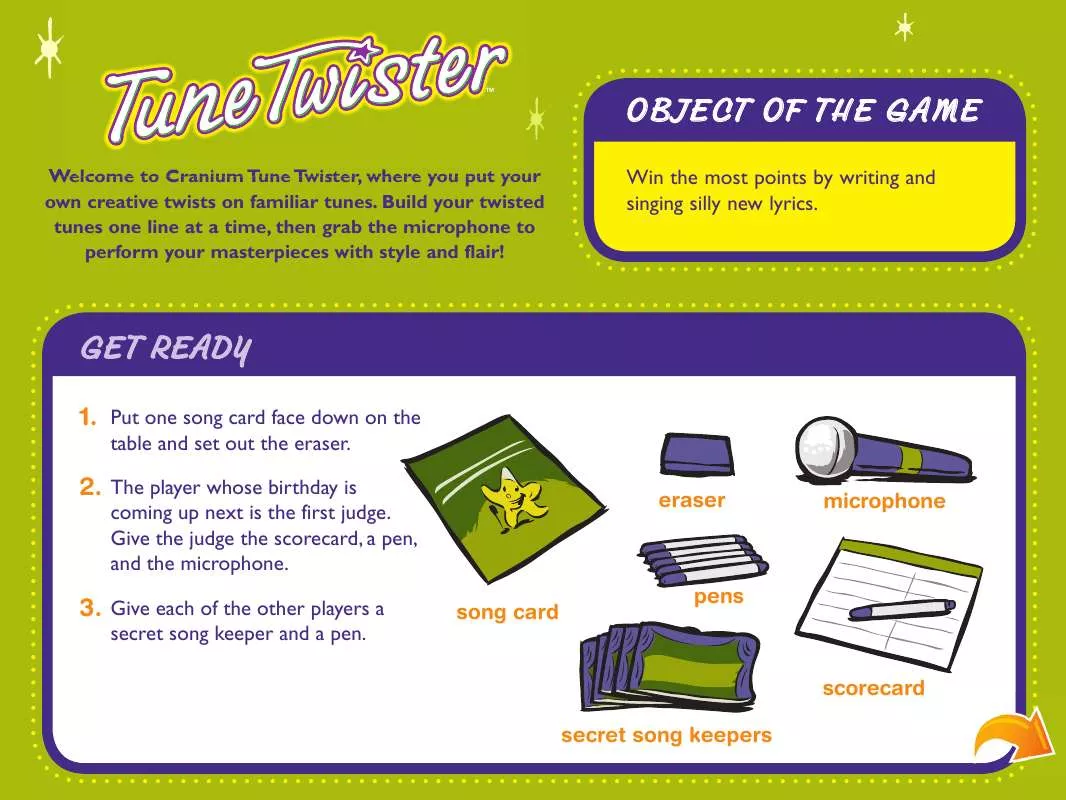 Mode d'emploi HASBRO CRANIUM TUNE TWISTER