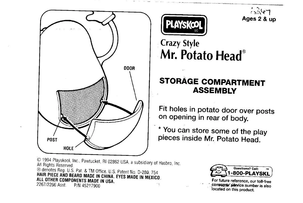 Mode d'emploi HASBRO CRAZY STYLE MR.POTATOHEAD